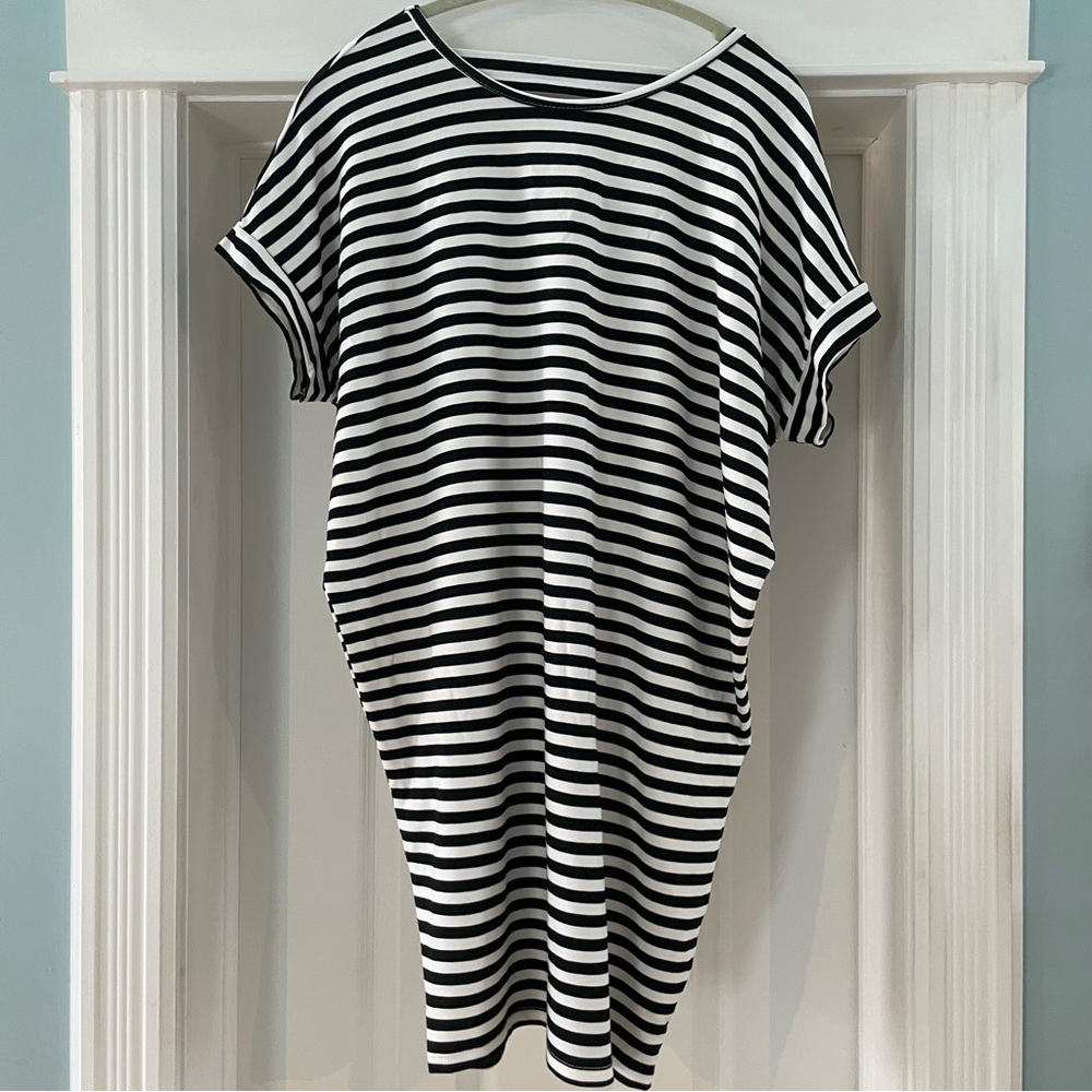 New! Black and White Striped Dress